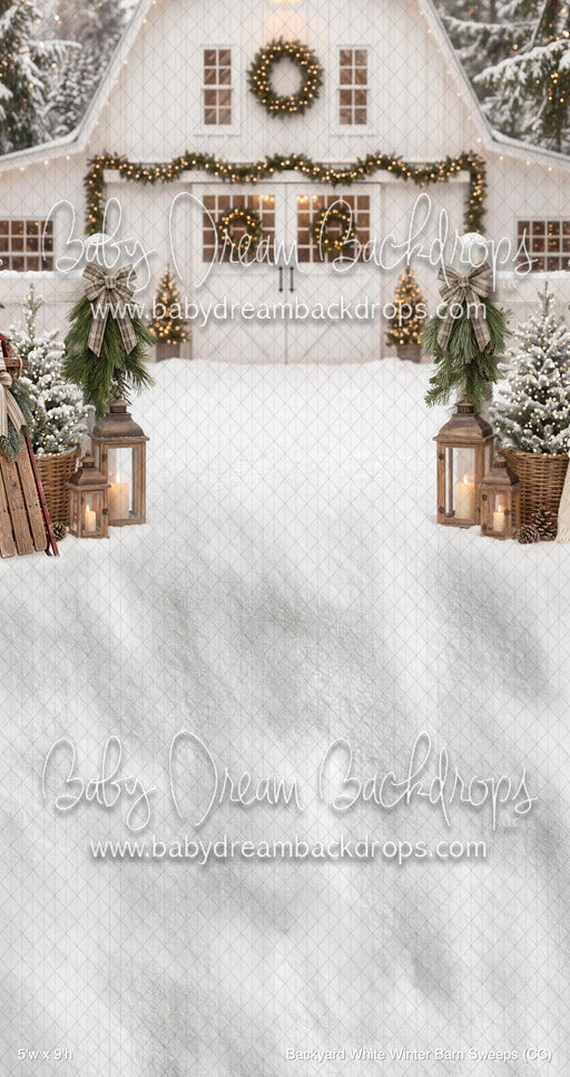 Backyard White Winter Barn Sweeps (CC)