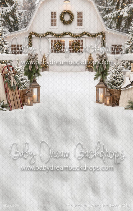 Backyard White Winter Barn Sweeps (CC)