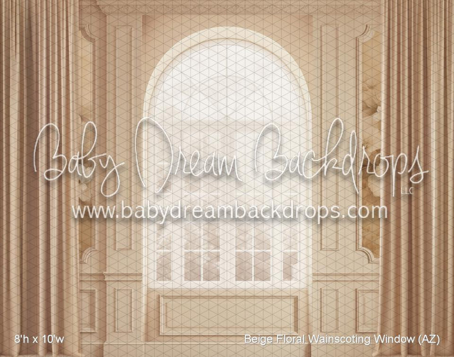 Beige Floral Wainscoting Window (AZ)
