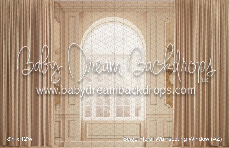 Beige Floral Wainscoting Window (AZ)