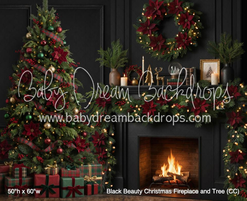 Black Beauty Christmas Fireplace and Tree (CC)