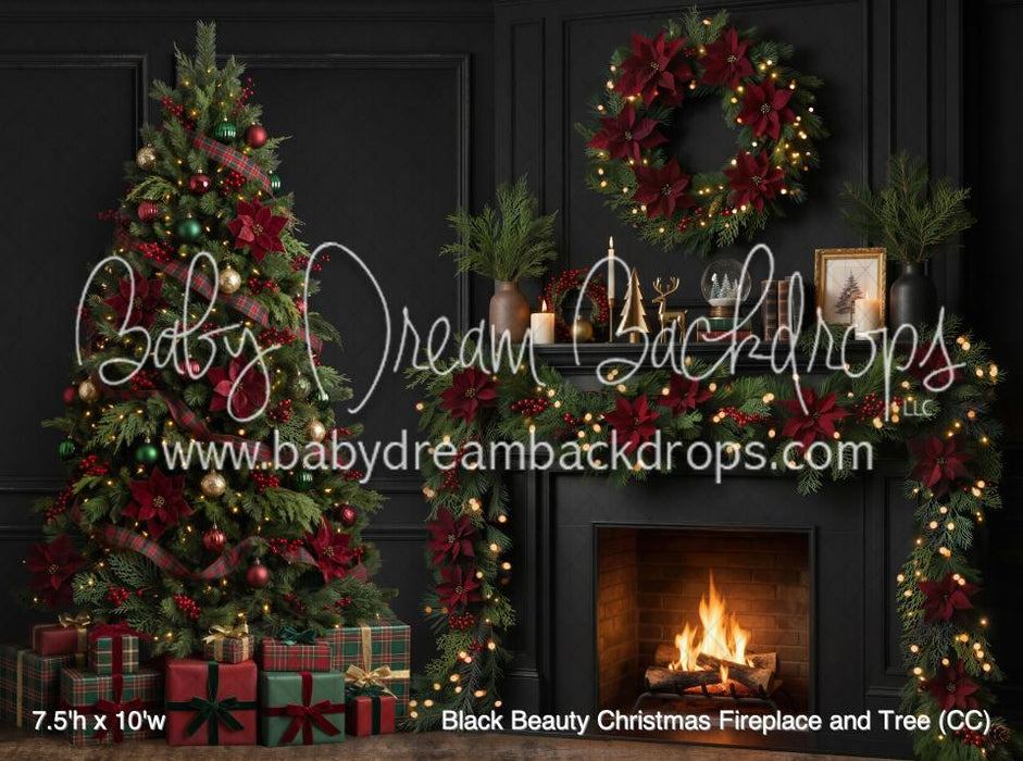 Black Beauty Christmas Fireplace and Tree (CC)