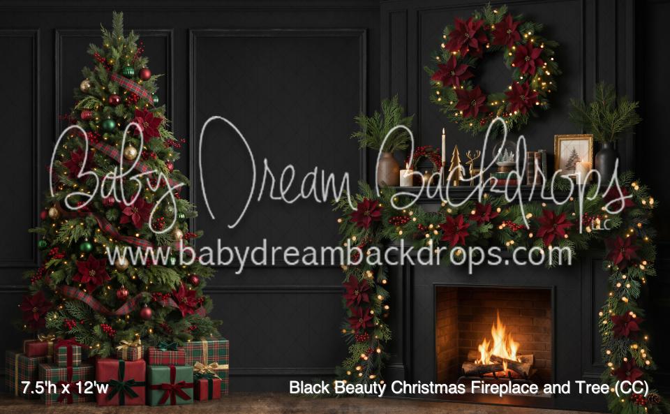 Black Beauty Christmas Fireplace and Tree (CC)