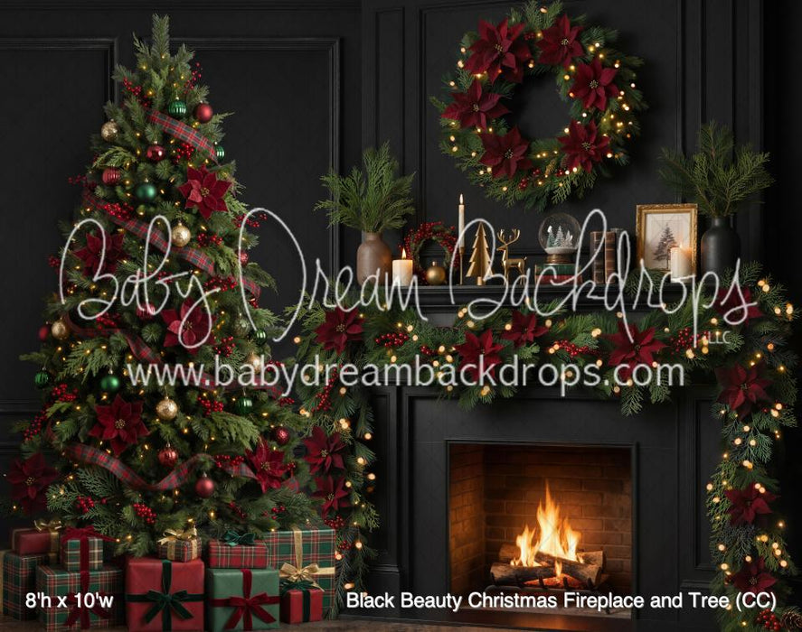 Black Beauty Christmas Fireplace and Tree (CC)