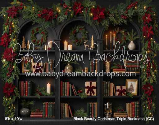 Black Beauty Christmas Triple Bookcase (CC)