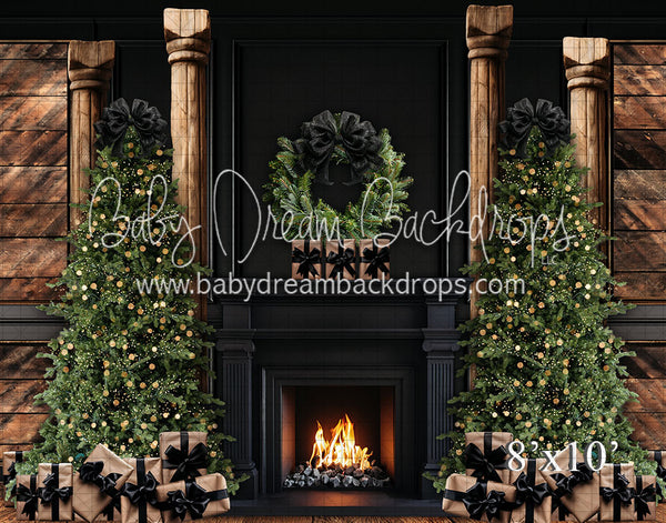 Black and Wood Wainscott Nuetral  Wall (VR)