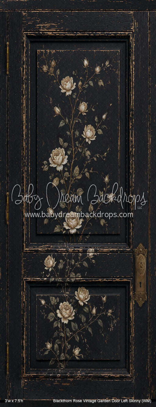 Blackthorn Rose Vintage Garden Door Left Skinny (WM)