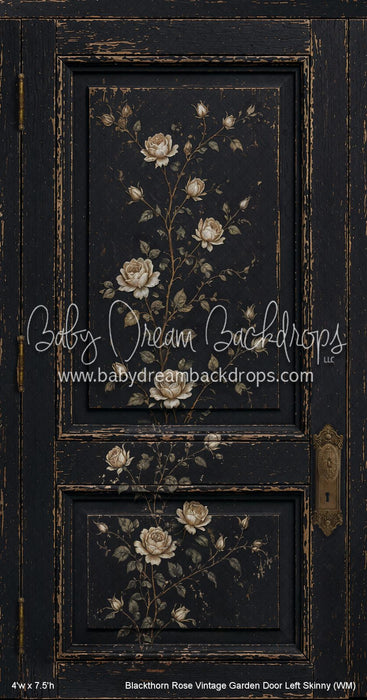 Blackthorn Rose Vintage Garden Door Left Skinny (WM)
