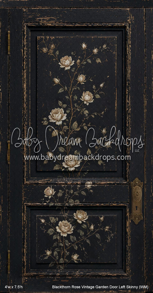 Blackthorn Rose Vintage Garden Door Left Skinny (WM)