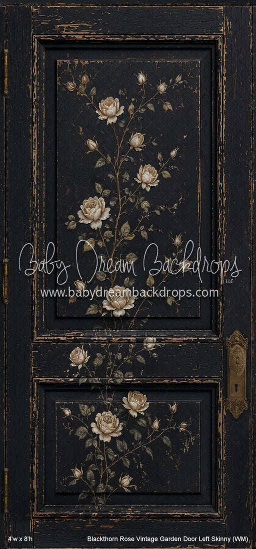 Blackthorn Rose Vintage Garden Door Left Skinny (WM)