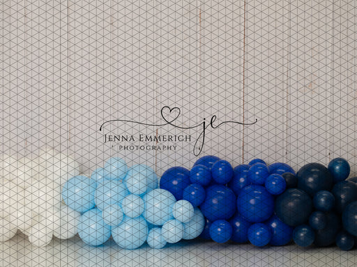 Blue Balloon Garland Fabric Floor (JE)