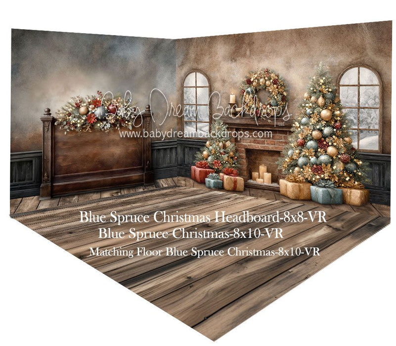 Room Blue Spruce Christmas + Blue Spruce Christmas Headboard + Blue Spruce Christmas Floor (VR)