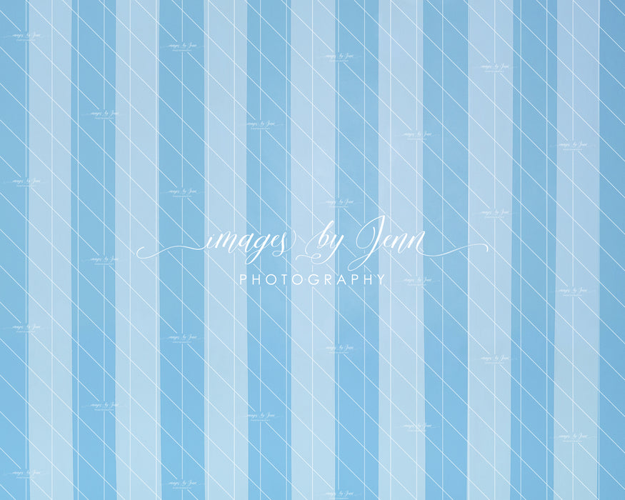 Blue Cotton Candy Stripe Wall (JG)