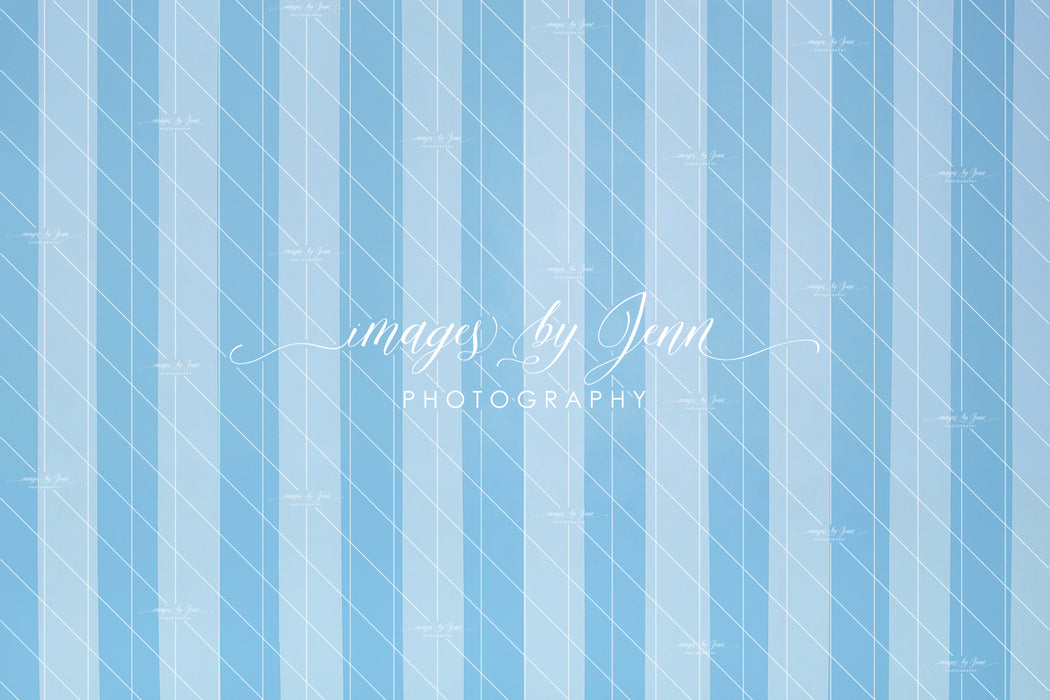 Blue Cotton Candy Stripe Wall (JG)