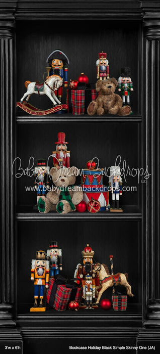 Bookcase Holiday Black Simple Skinny One (JA)