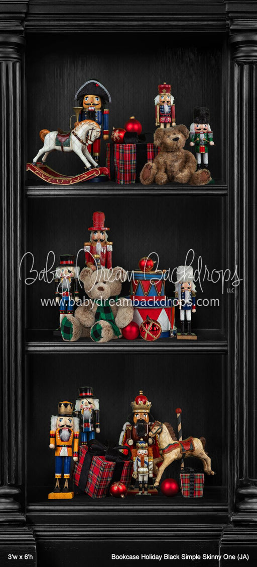 Bookcase Holiday Black Simple Skinny One (JA)