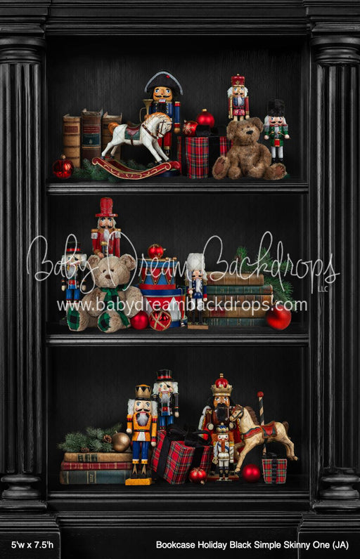 Bookcase Holiday Black Simple Skinny One (JA)