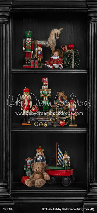 Bookcase Holiday Black Simple Skinny Two (JA)