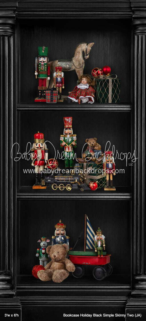 Bookcase Holiday Black Simple Skinny Two (JA)