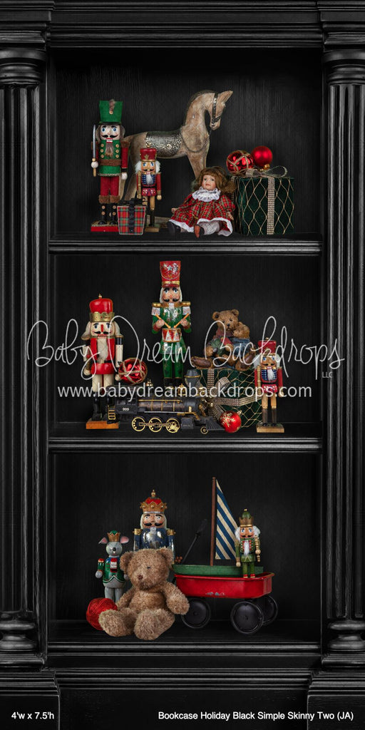 Bookcase Holiday Black Simple Skinny Two (JA)