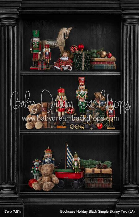 Bookcase Holiday Black Simple Skinny Two (JA)