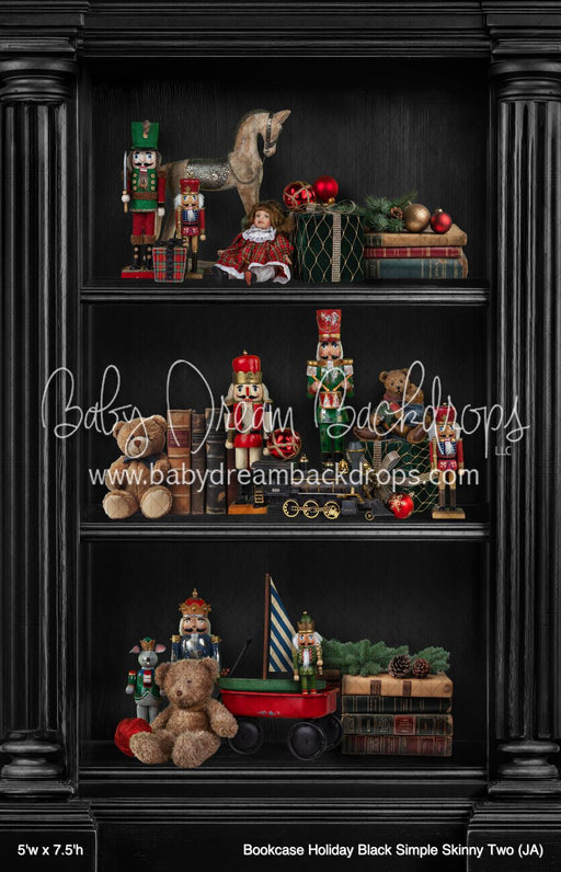 Bookcase Holiday Black Simple Skinny Two (JA)
