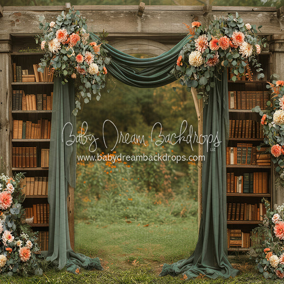 X Drop Books and Bouquet Arch (JA)