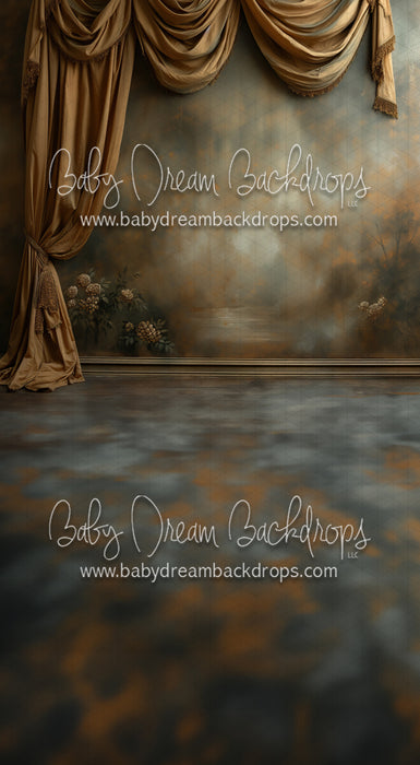 Bronze Draped Art Wall Right Sweep (MD)