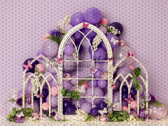Butterfly Purple Floral Arch (JE)