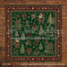 Caramel Rustic Planks with Festive Rug Fabric Floor (WM)
