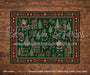 Caramel Rustic Planks with Festive Rug Fabric Floor (WM)