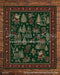 Caramel Rustic Planks with Festive Rug Fabric Floor (WM)