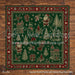 Caramel Rustic Planks with Festive Rug Fabric Floor (WM)