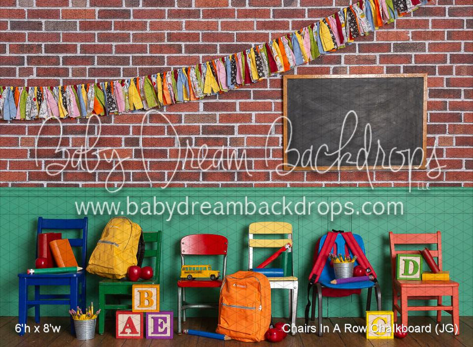 Chairs In A Row Chalkboard (JG)