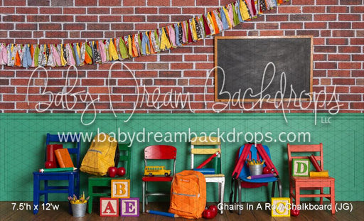 Chairs In A Row Chalkboard (JG)