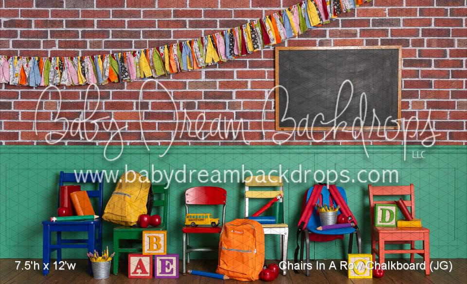 Chairs In A Row Chalkboard (JG)
