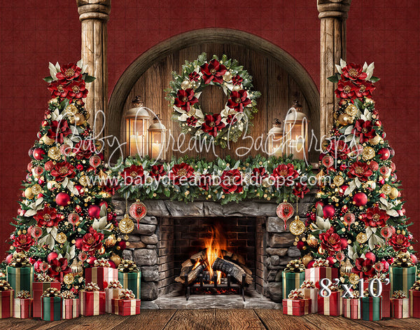 Christmas Arch Fireplace Red Double tree (VR)