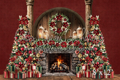 Christmas Arch Fireplace Red Double tree (VR)