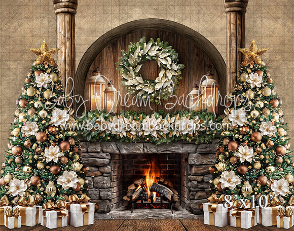 Christmas Arch Fireplace with double tree (VR)