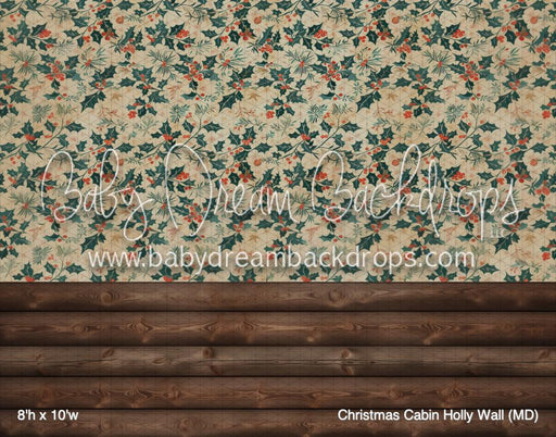 Christmas Cabin Holly Wall (MD)