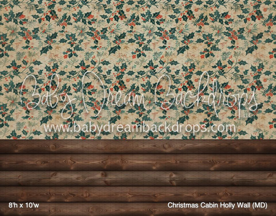 Christmas Cabin Holly Wall (MD)