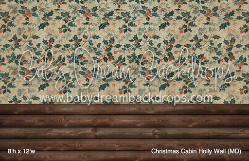 Christmas Cabin Holly Wall (MD)