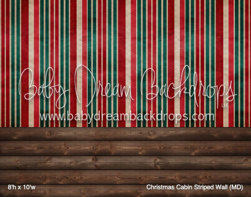 Christmas Cabin Striped Wall (MD)