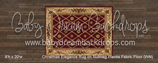 Christmas Elegance Rug on Nutmeg Planks Fabric Floor (WM)