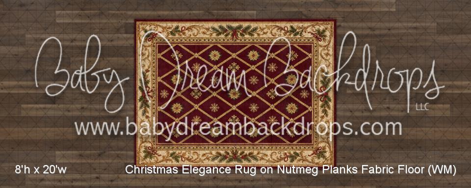 Christmas Elegance Rug on Nutmeg Planks Fabric Floor (WM)