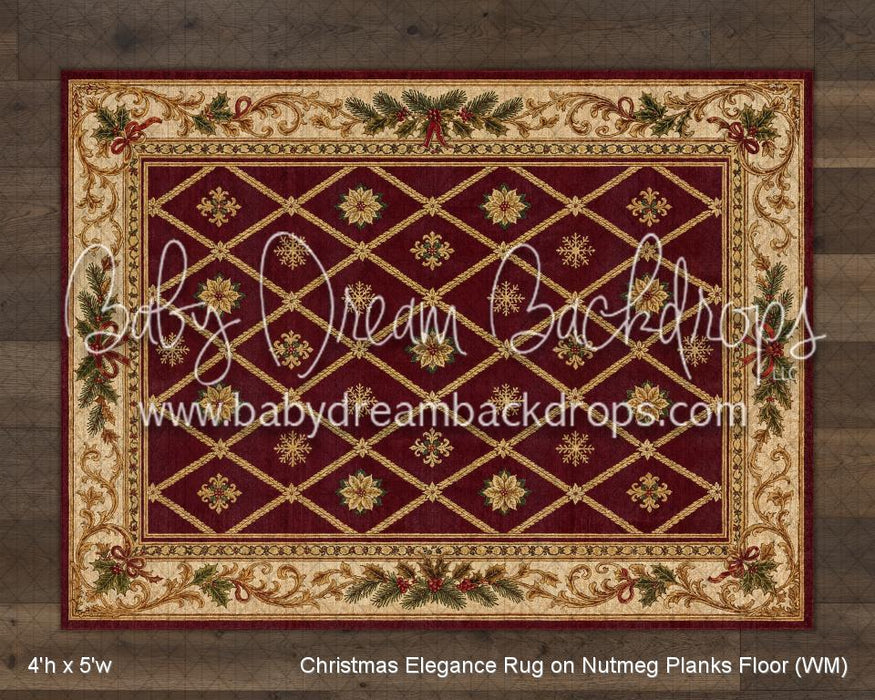Christmas Elegance Rug on Nutmeg Planks Floor (WM)