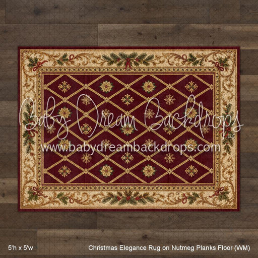 Christmas Elegance Rug on Nutmeg Planks Floor (WM)