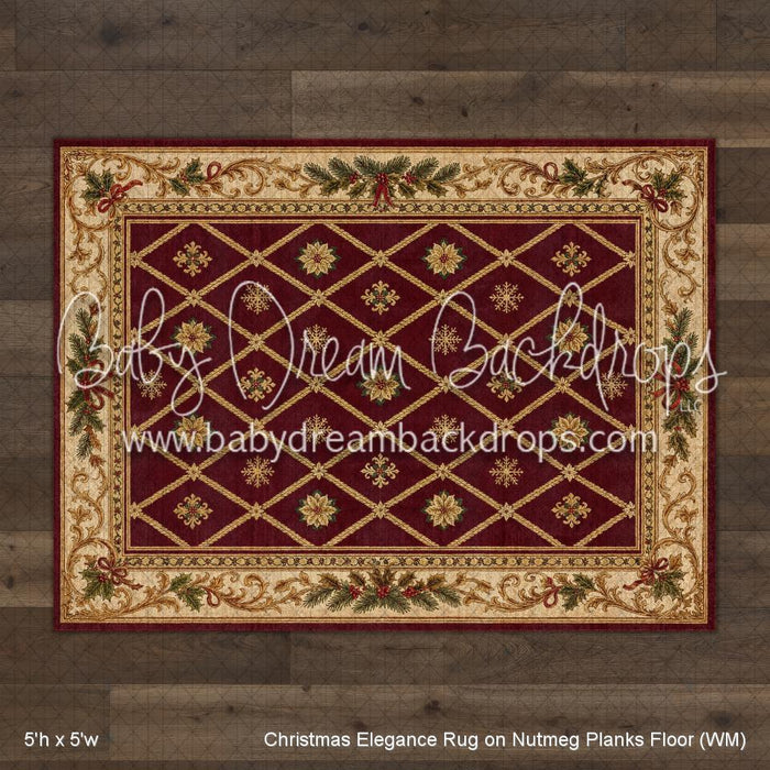 Christmas Elegance Rug on Nutmeg Planks Floor (WM)