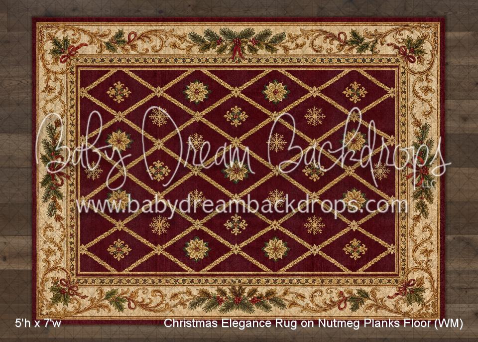 Christmas Elegance Rug on Nutmeg Planks Floor (WM)