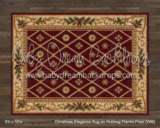Christmas Elegance Rug on Nutmeg Planks Floor (WM)